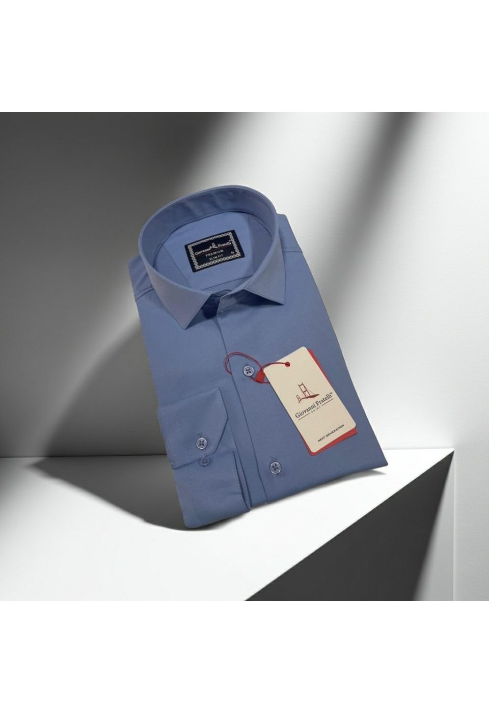 Slim Fit Uzun Kol Düz Renk Saten Erkek Gömlek 3GMK313030016 - Giovanni Fratelli