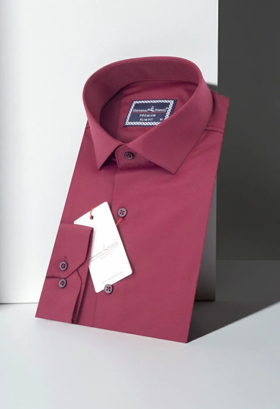 Slim Fit Uzun Kol Düz Renk Saten Erkek Gömlek 3GMK313030017 - Giovanni Fratelli