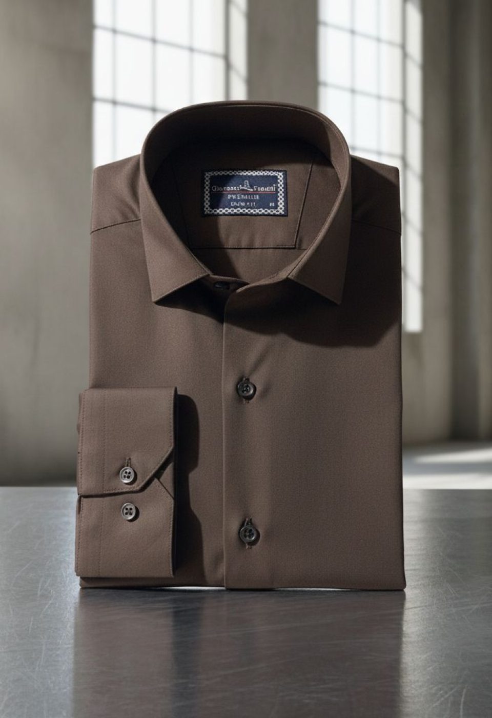 Slim Fit Uzun Kol Düz Renk Saten Erkek Gömlek 3GMK313030025