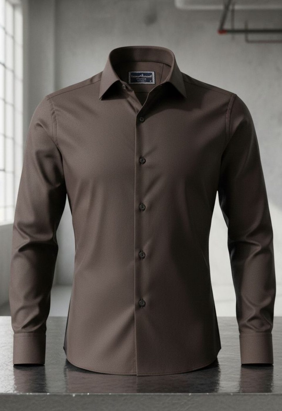 Slim Fit Uzun Kol Düz Renk Saten Erkek Gömlek 3GMK313030025 - Giovanni Fratelli
