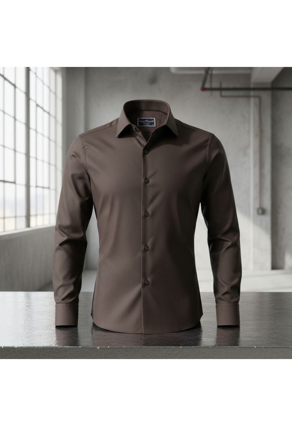Slim Fit Uzun Kol Düz Renk Saten Erkek Gömlek 3GMK313030025 - Giovanni Fratelli