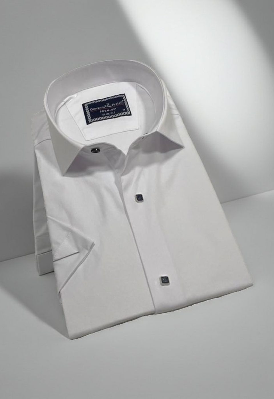 Slim Fit Kısa Kol Düz Renk Saten Erkek Gömlek 3GMK323031001 - Giovanni Fratelli