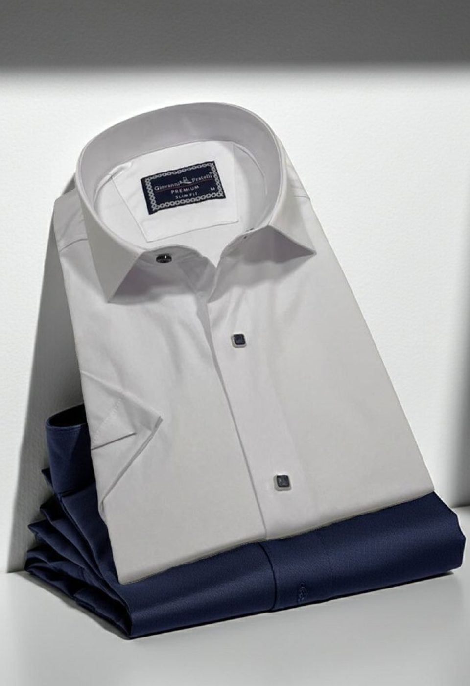 Slim Fit Kısa Kol Düz Renk Saten Erkek Gömlek 3GMK323031001 - Giovanni Fratelli