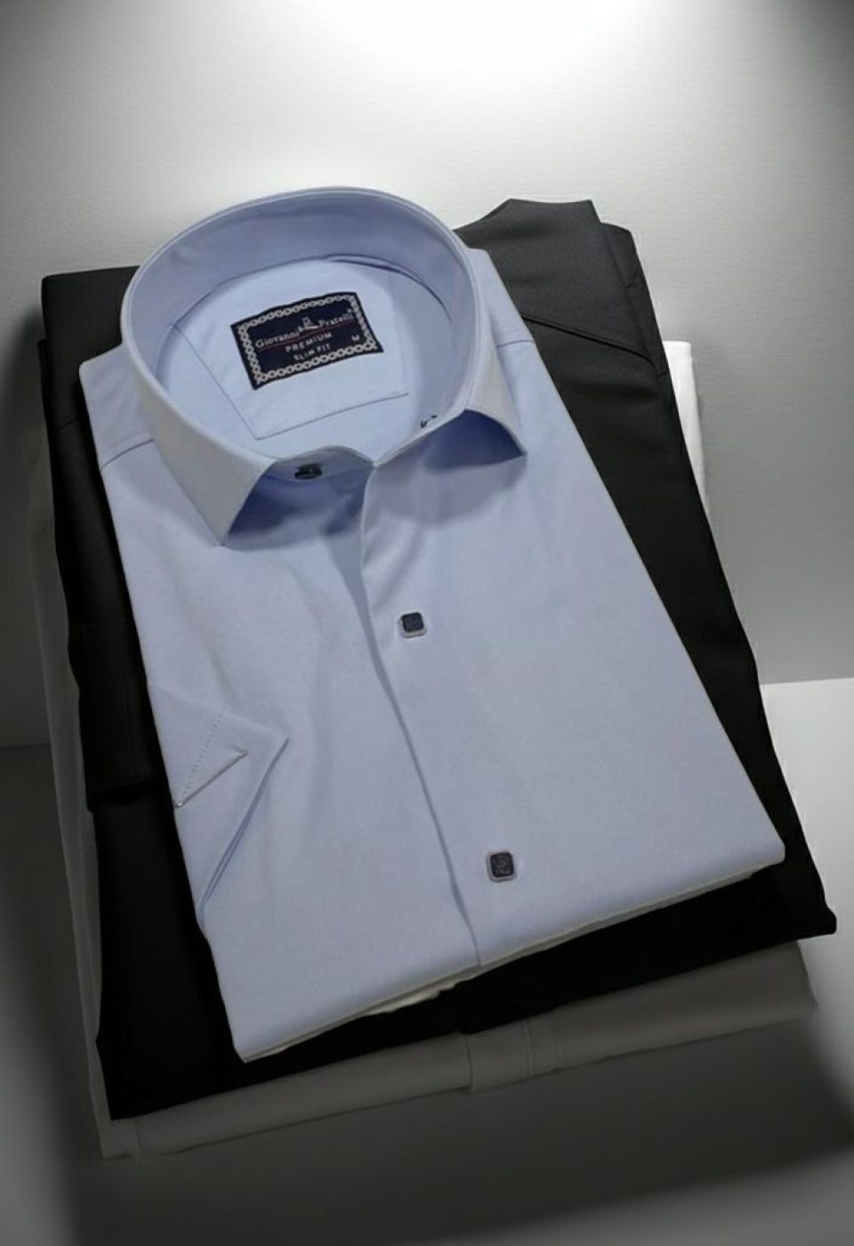 Slim Fit Kısa Kol Düz Renk Saten Erkek Gömlek 3GMK323031003
