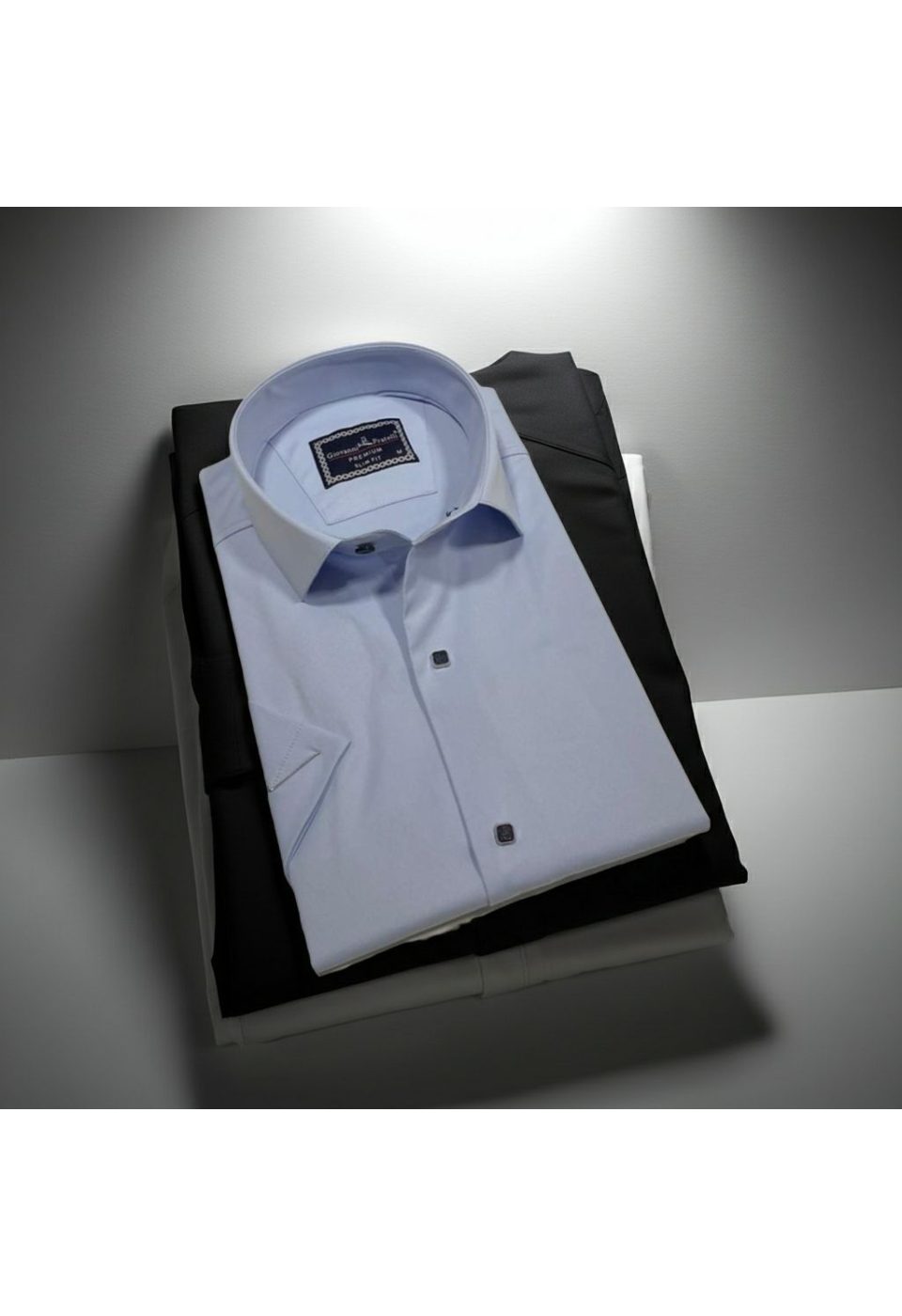 Slim Fit Kısa Kol Düz Renk Saten Erkek Gömlek 3GMK323031003 - Giovanni Fratelli