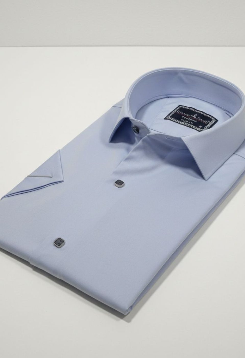 Slim Fit Kısa Kol Düz Renk Saten Erkek Gömlek 3GMK323031003 - Giovanni Fratelli