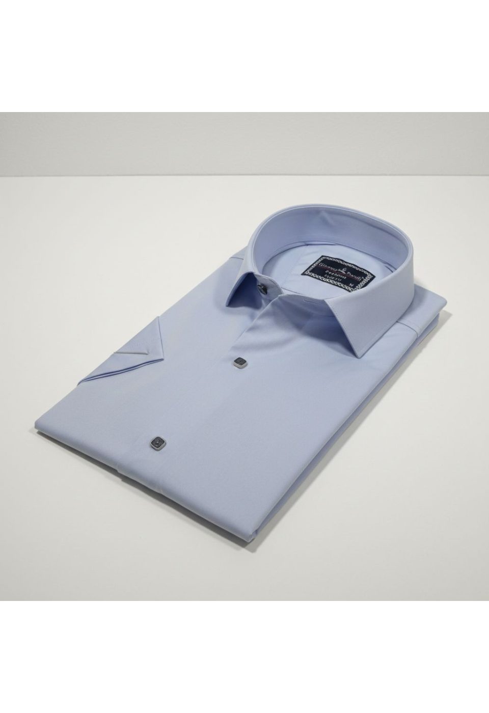 Slim Fit Kısa Kol Düz Renk Saten Erkek Gömlek 3GMK323031003 - Giovanni Fratelli