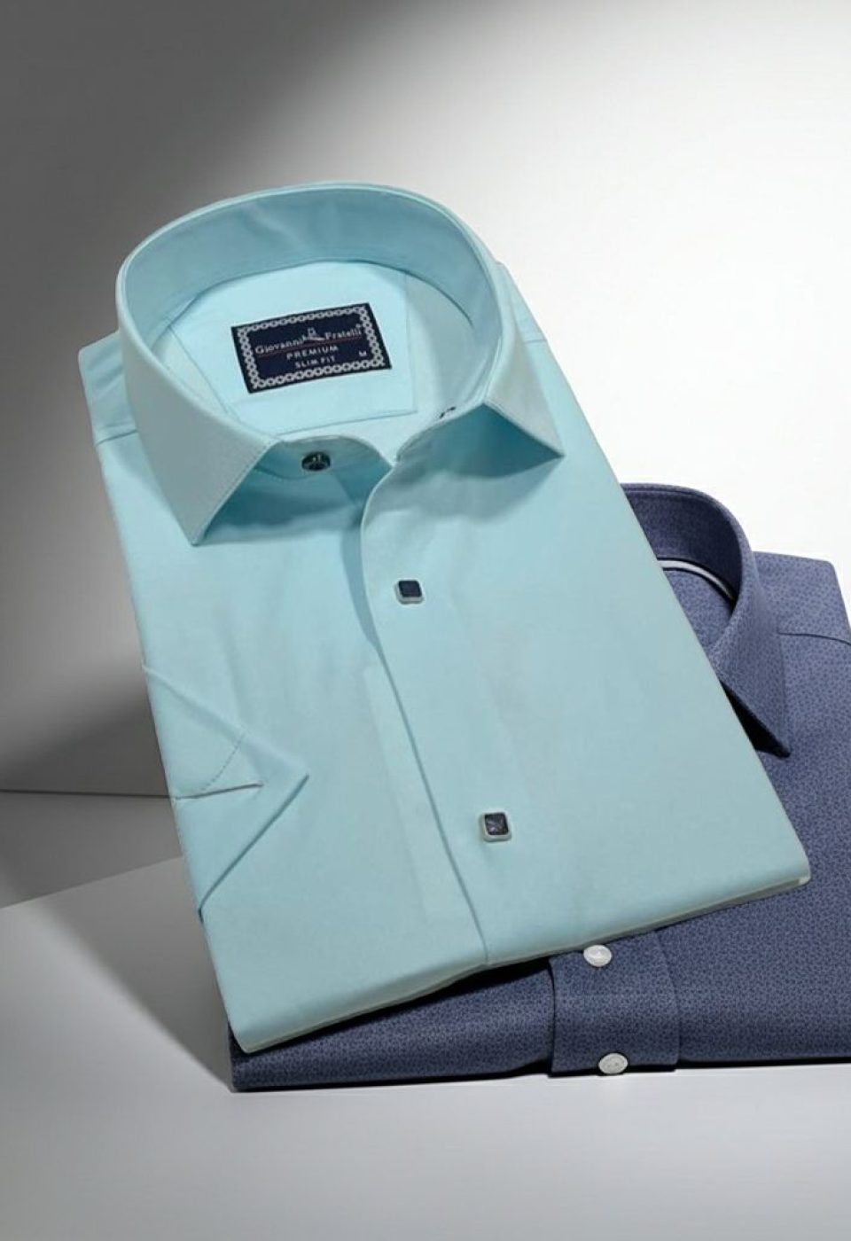 Slim Fit Kısa Kol Düz Renk Saten Erkek Gömlek 3GMK323031004 - Giovanni Fratelli