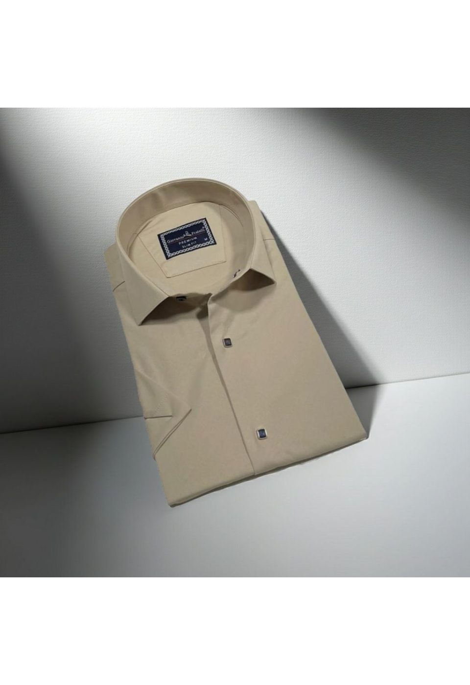 3031 CR K SATIN 005 Slim Fit Kısa Kol Düz Renk Saten Erkek Gömlek 3GMK323031005 - Giovanni Fratelli