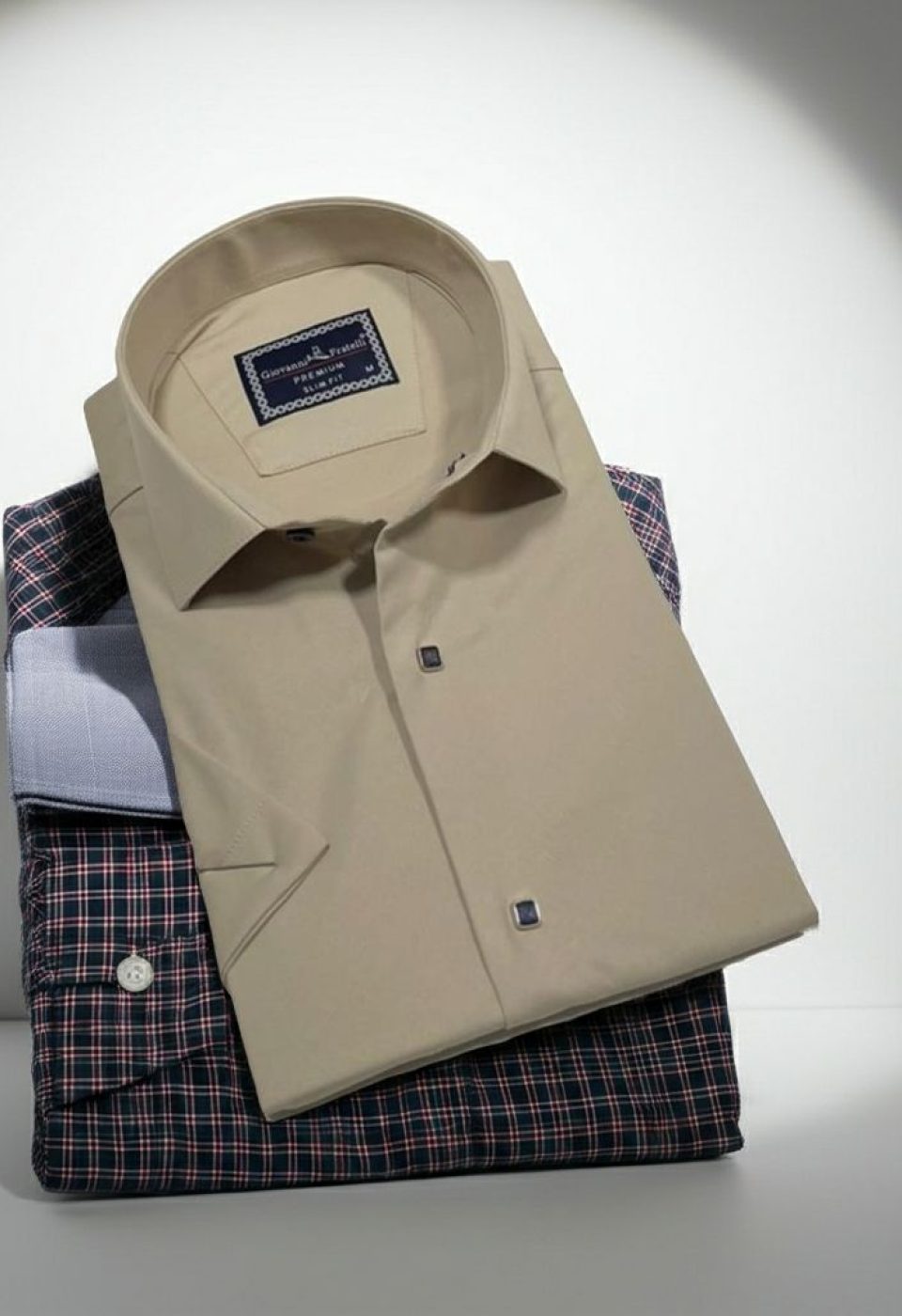 3031 CR K SATIN 005 Slim Fit Kısa Kol Düz Renk Saten Erkek Gömlek 3GMK323031005 - Giovanni Fratelli