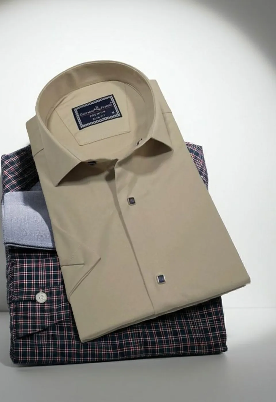 3031 CR K SATIN 005 Slim Fit Kısa Kol Düz Renk Saten Erkek Gömlek 3GMK323031005 - Giovanni Fratelli