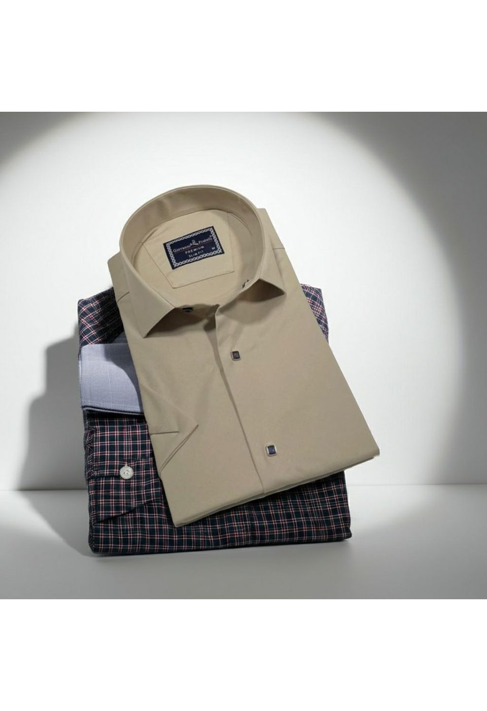 3031 CR K SATIN 005 Slim Fit Kısa Kol Düz Renk Saten Erkek Gömlek 3GMK323031005 - Giovanni Fratelli
