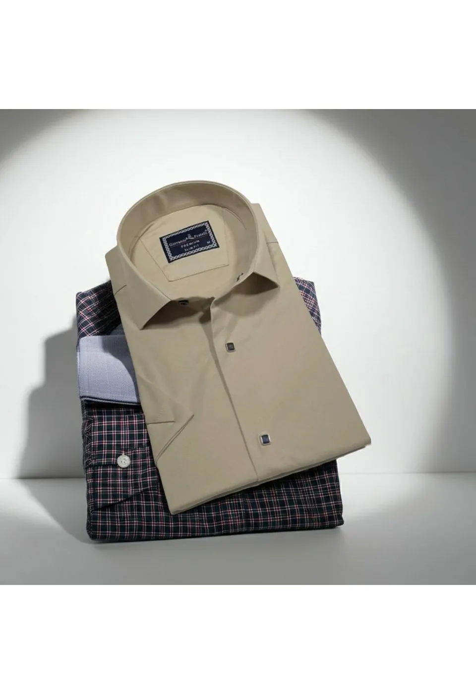 3031 CR K SATIN 005 Slim Fit Kısa Kol Düz Renk Saten Erkek Gömlek 3GMK323031005 - Giovanni Fratelli