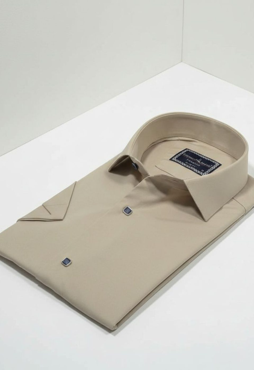 3031 CR K SATIN 005 Slim Fit Kısa Kol Düz Renk Saten Erkek Gömlek 3GMK323031005 - Giovanni Fratelli