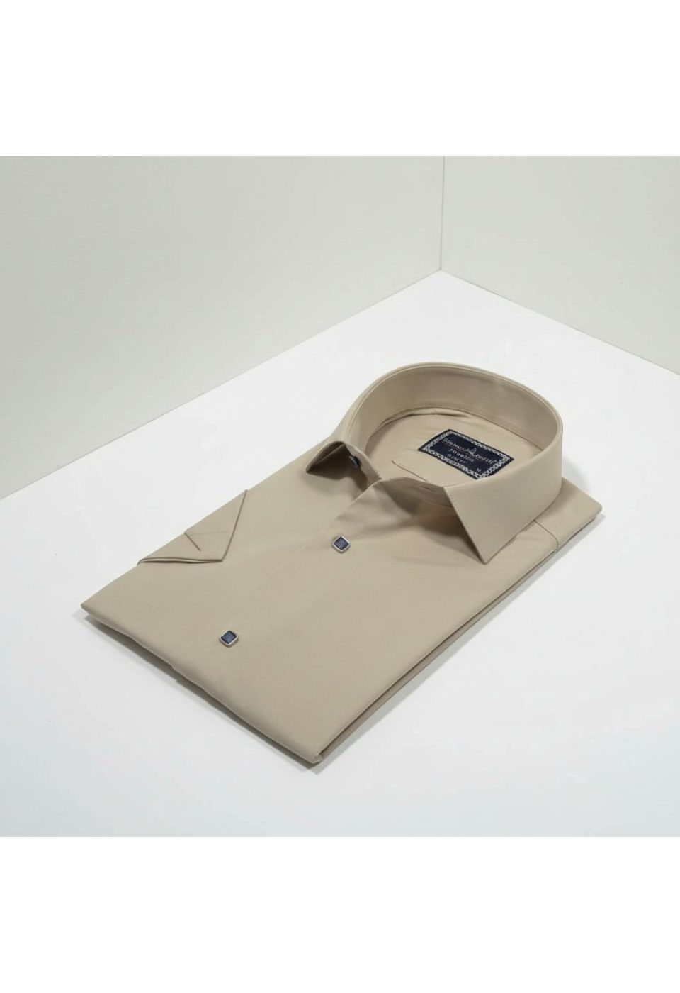 3031 CR K SATIN 005 Slim Fit Kısa Kol Düz Renk Saten Erkek Gömlek 3GMK323031005 - Giovanni Fratelli