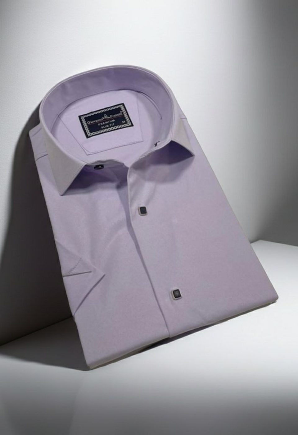 Slim Fit Kısa Kol Düz Renk Saten Erkek Gömlek 3GMK323031006 - Giovanni Fratelli