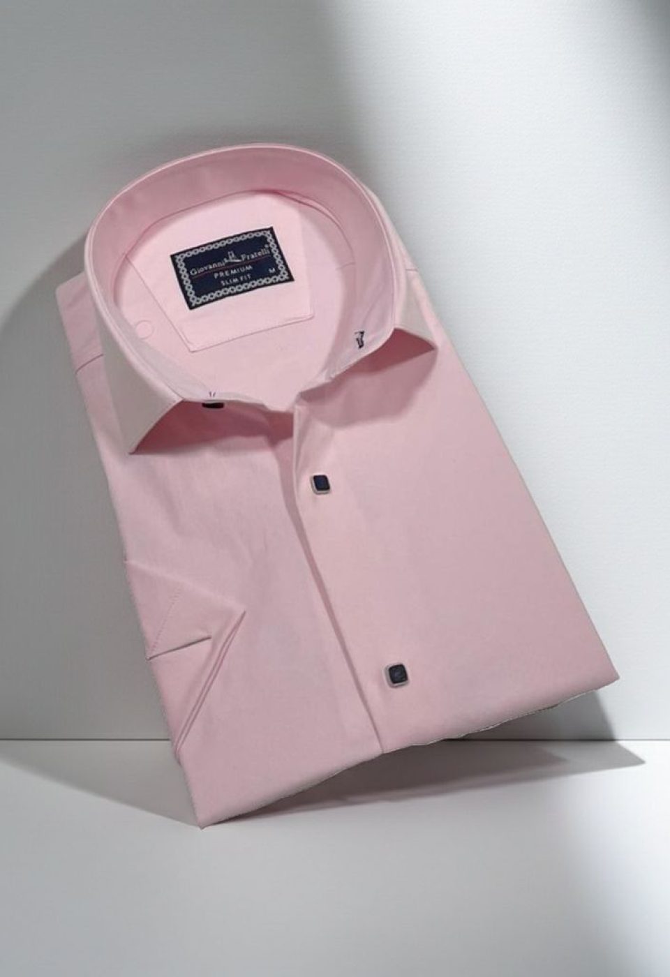 3031 CR K SATIN 007 Slim Fit Kısa Kol Düz Renk Saten Erkek Gömlek 3GMK323031007 - Giovanni Fratelli