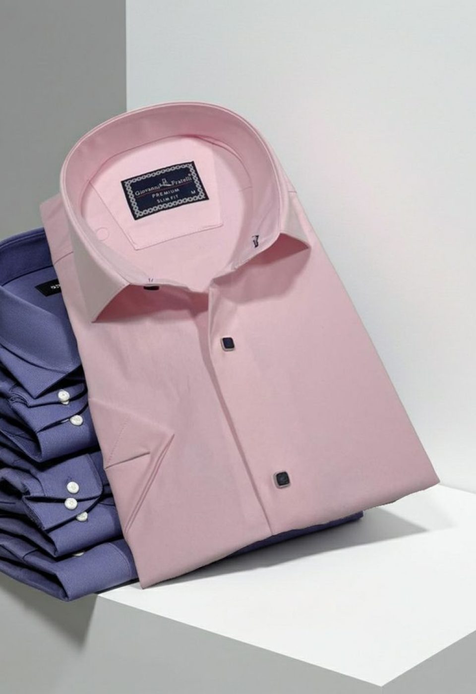 3031 CR K SATIN 007 Slim Fit Kısa Kol Düz Renk Saten Erkek Gömlek 3GMK323031007 - Giovanni Fratelli