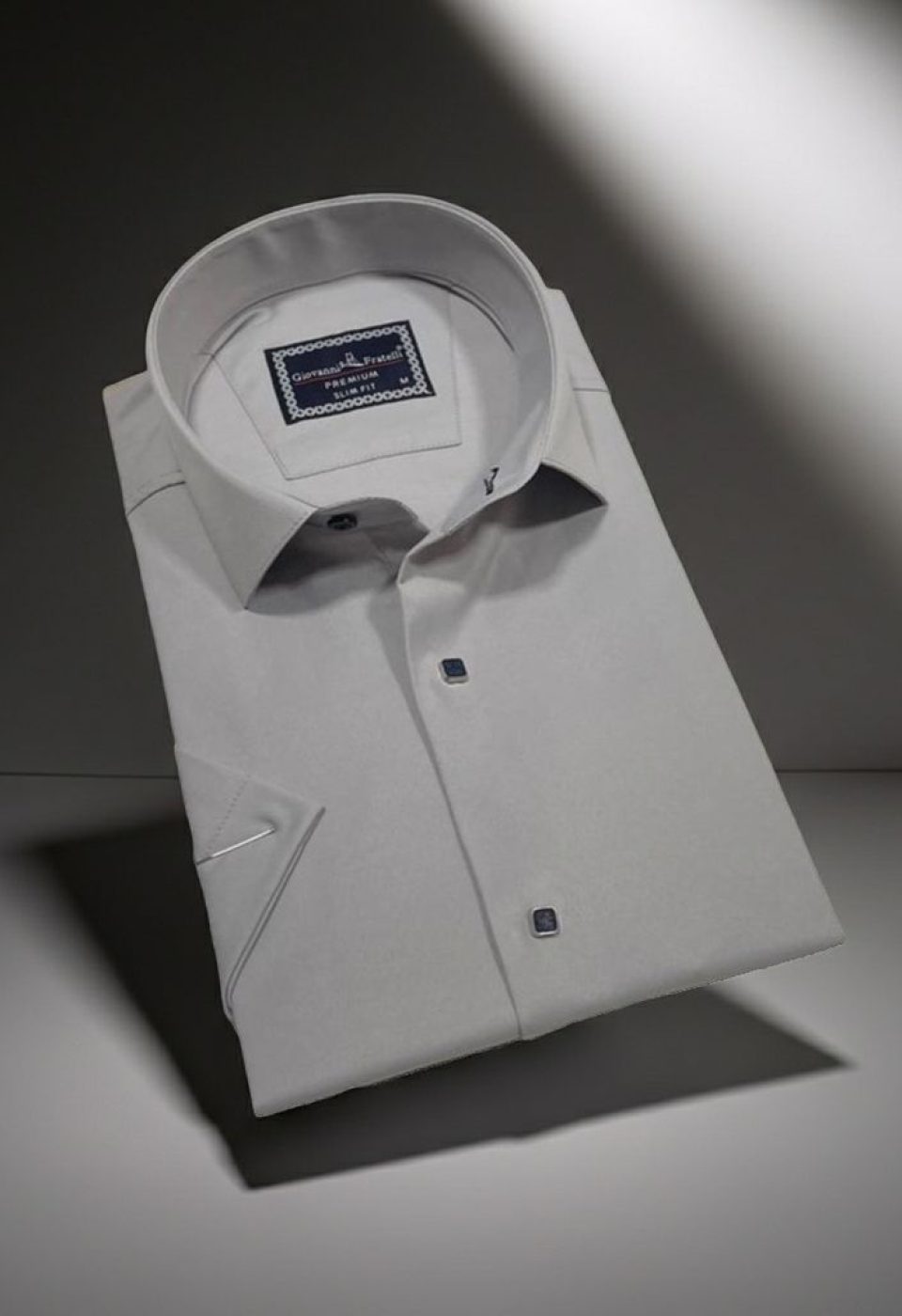 3031 CR K SATIN 008 Slim Fit Kısa Kol Düz Renk Saten Erkek Gömlek 3GMK323031008 - Giovanni Fratelli