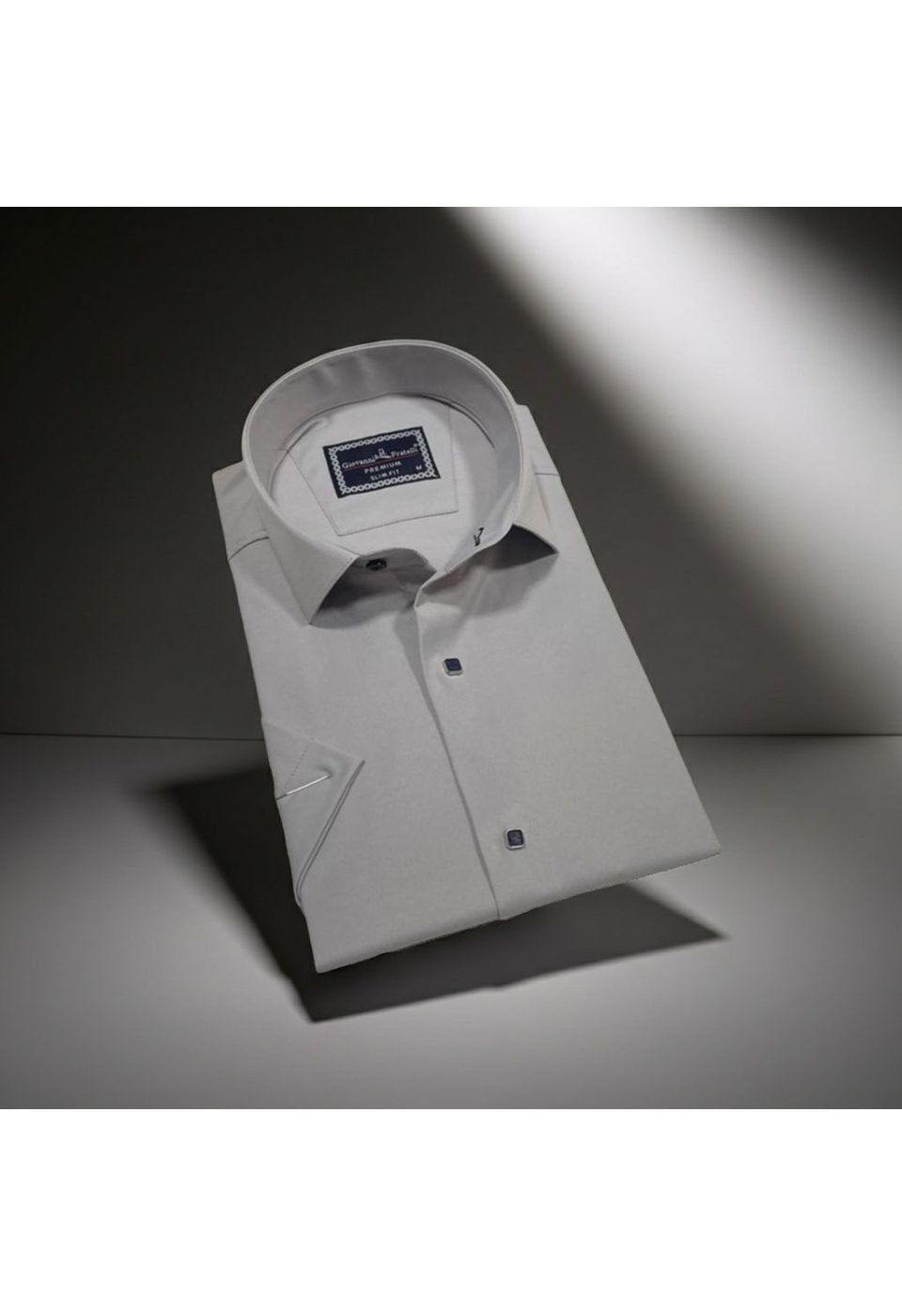 3031 CR K SATIN 008 Slim Fit Kısa Kol Düz Renk Saten Erkek Gömlek 3GMK323031008 - Giovanni Fratelli