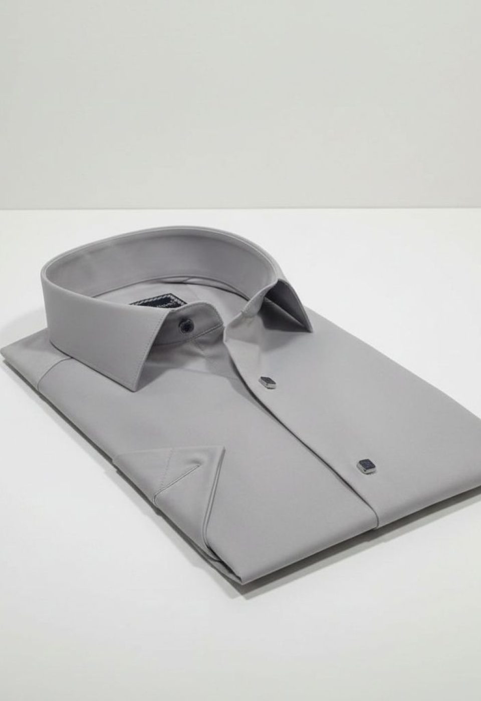 3031 CR K SATIN 008 Slim Fit Kısa Kol Düz Renk Saten Erkek Gömlek 3GMK323031008 - Giovanni Fratelli
