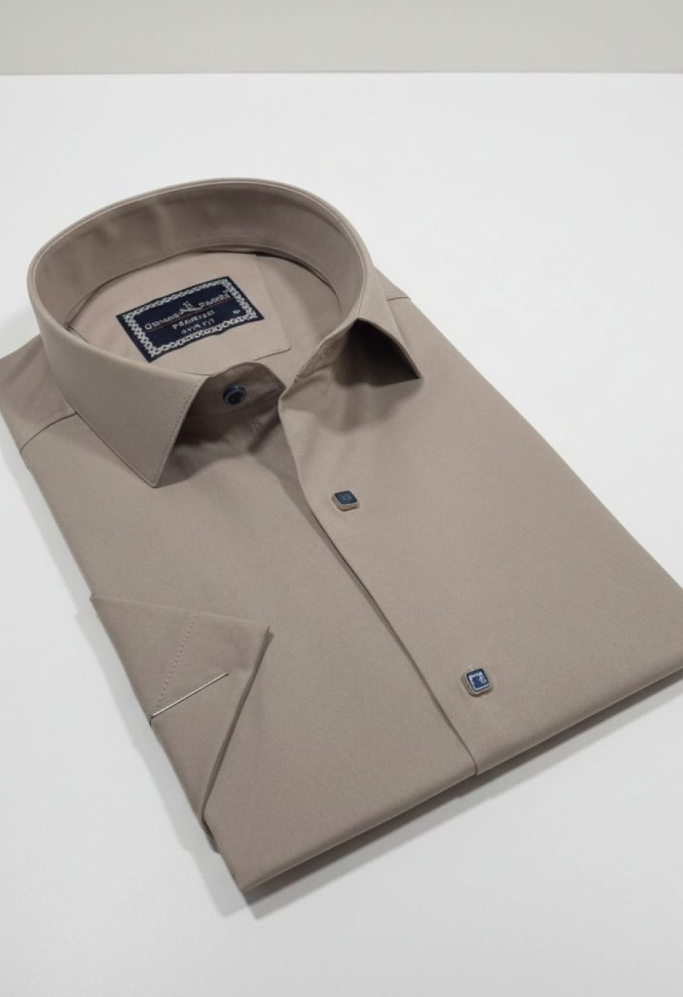 3031 CR K SATIN 009 Slim Fit Kısa Kol Düz Renk Saten Erkek Gömlek 3GMK323031009 - Giovanni Fratelli