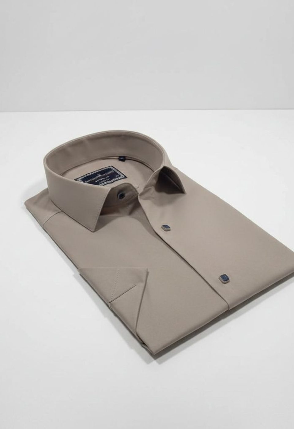 3031 CR K SATIN 009 Slim Fit Kısa Kol Düz Renk Saten Erkek Gömlek 3GMK323031009 - Giovanni Fratelli
