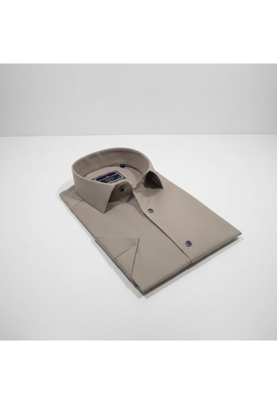 3031 CR K SATIN 009 Slim Fit Kısa Kol Düz Renk Saten Erkek Gömlek 3GMK323031009 - Giovanni Fratelli