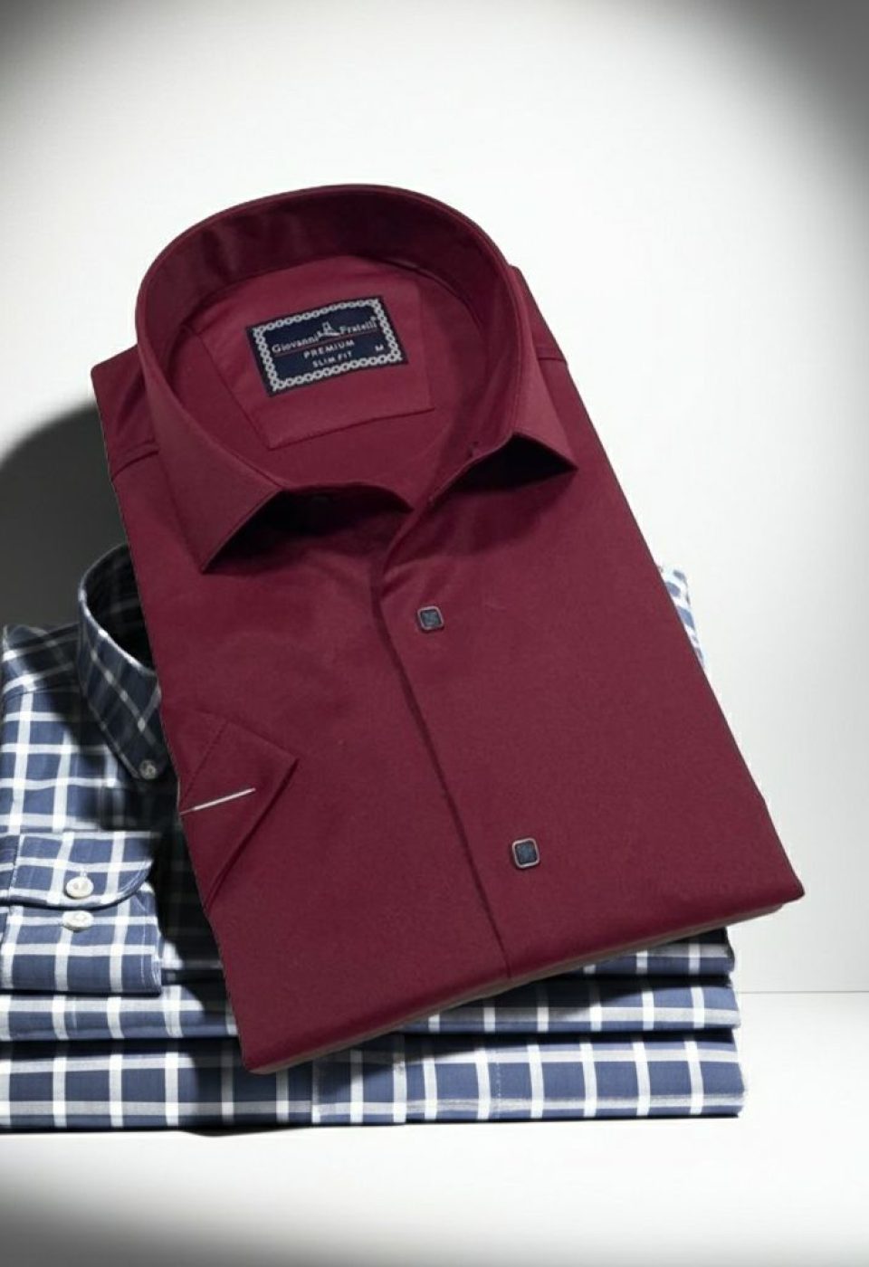 Slim Fit Kısa Kol Düz Renk Saten Erkek Gömlek 3GMK323031010 - Giovanni Fratelli