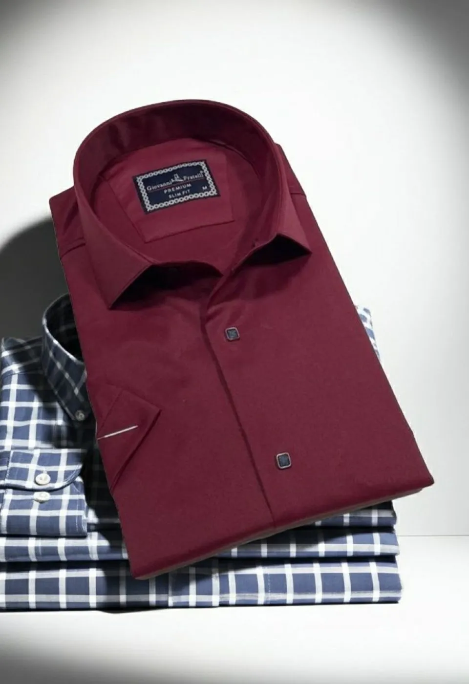 Slim Fit Kısa Kol Düz Renk Saten Erkek Gömlek 3GMK323031010