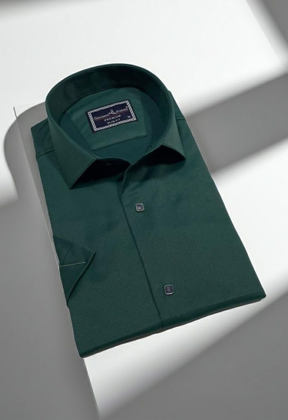 Slim Fit Kısa Kol Düz Renk Saten Erkek Gömlek 3GMK323031011 - Giovanni Fratelli