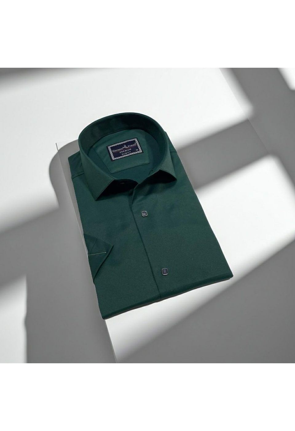 Slim Fit Kısa Kol Düz Renk Saten Erkek Gömlek 3GMK323031011 - Giovanni Fratelli