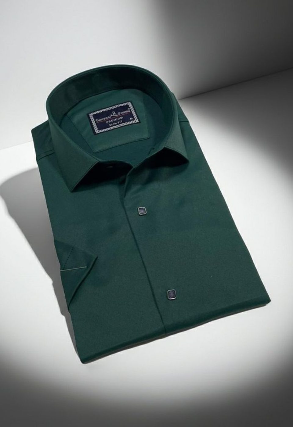 Slim Fit Kısa Kol Düz Renk Saten Erkek Gömlek 3GMK323031011 - Giovanni Fratelli