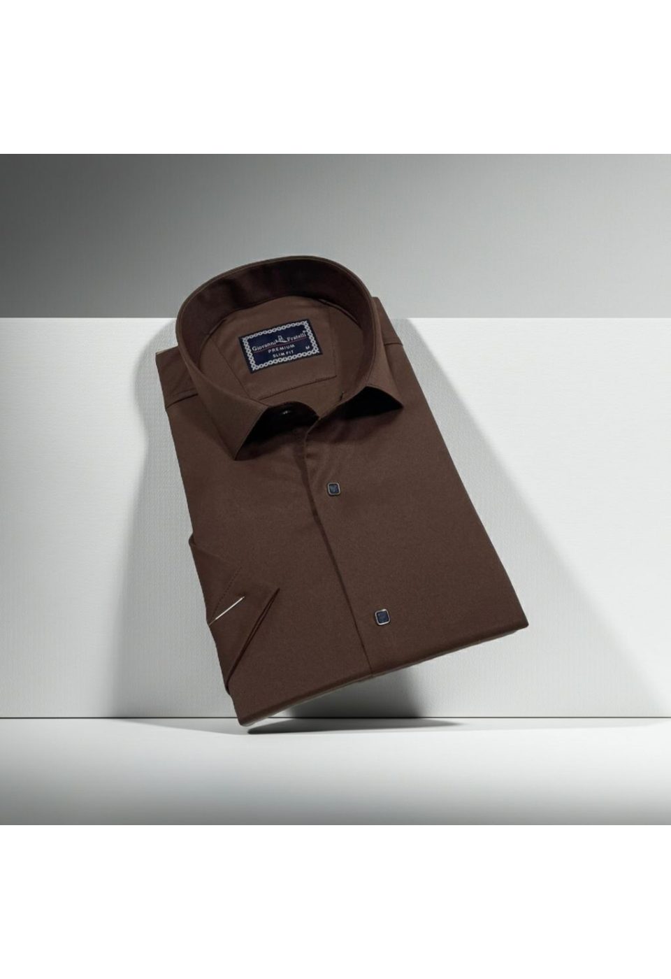 Slim Fit Kısa Kol Düz Renk Saten Erkek Gömlek 3GMK323031013 - Giovanni Fratelli