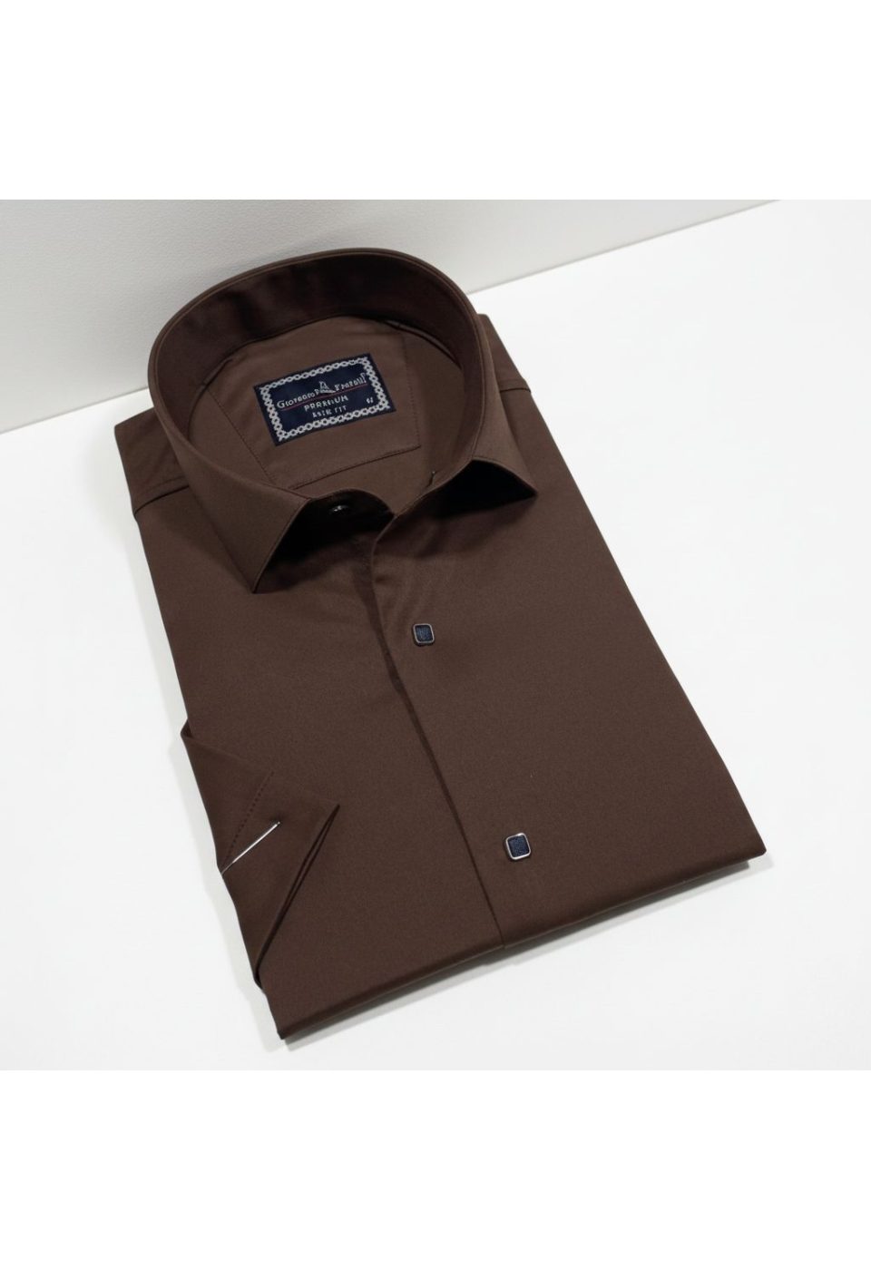 Slim Fit Kısa Kol Düz Renk Saten Erkek Gömlek 3GMK323031013 - Giovanni Fratelli
