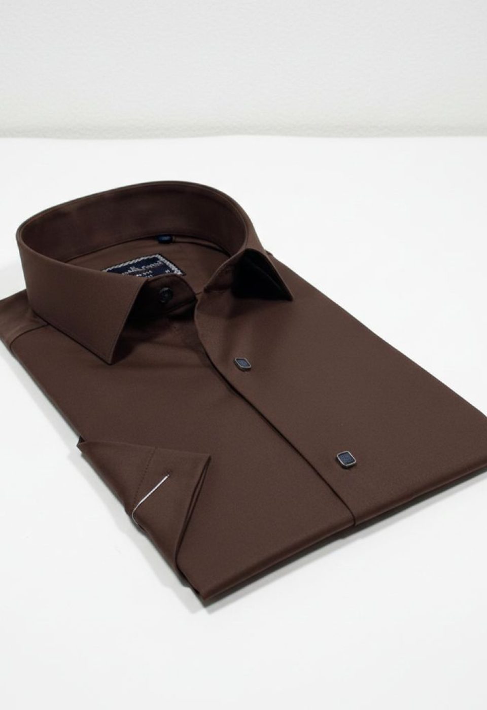 Slim Fit Kısa Kol Düz Renk Saten Erkek Gömlek 3GMK323031013 - Giovanni Fratelli