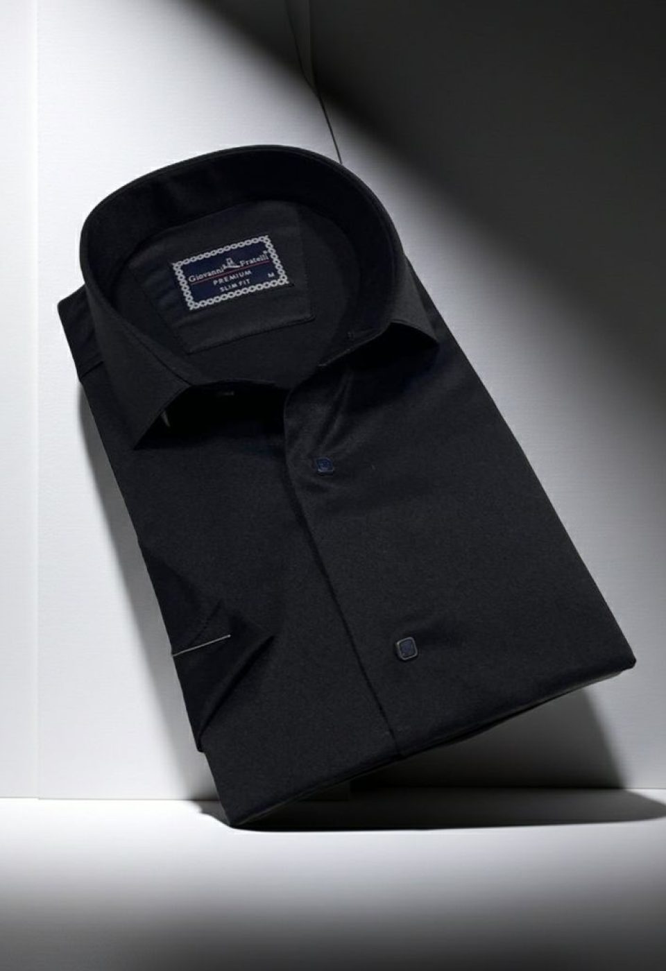 Slim Fit Kısa Kol Düz Renk Saten Erkek Gömlek 3GMK323031014