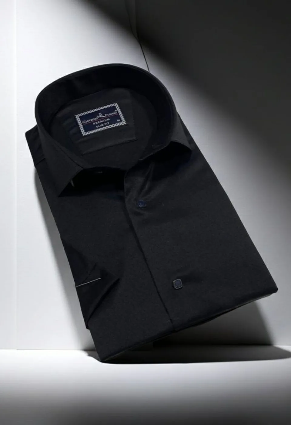 Slim Fit Kısa Kol Düz Renk Saten Erkek Gömlek 3GMK323031014