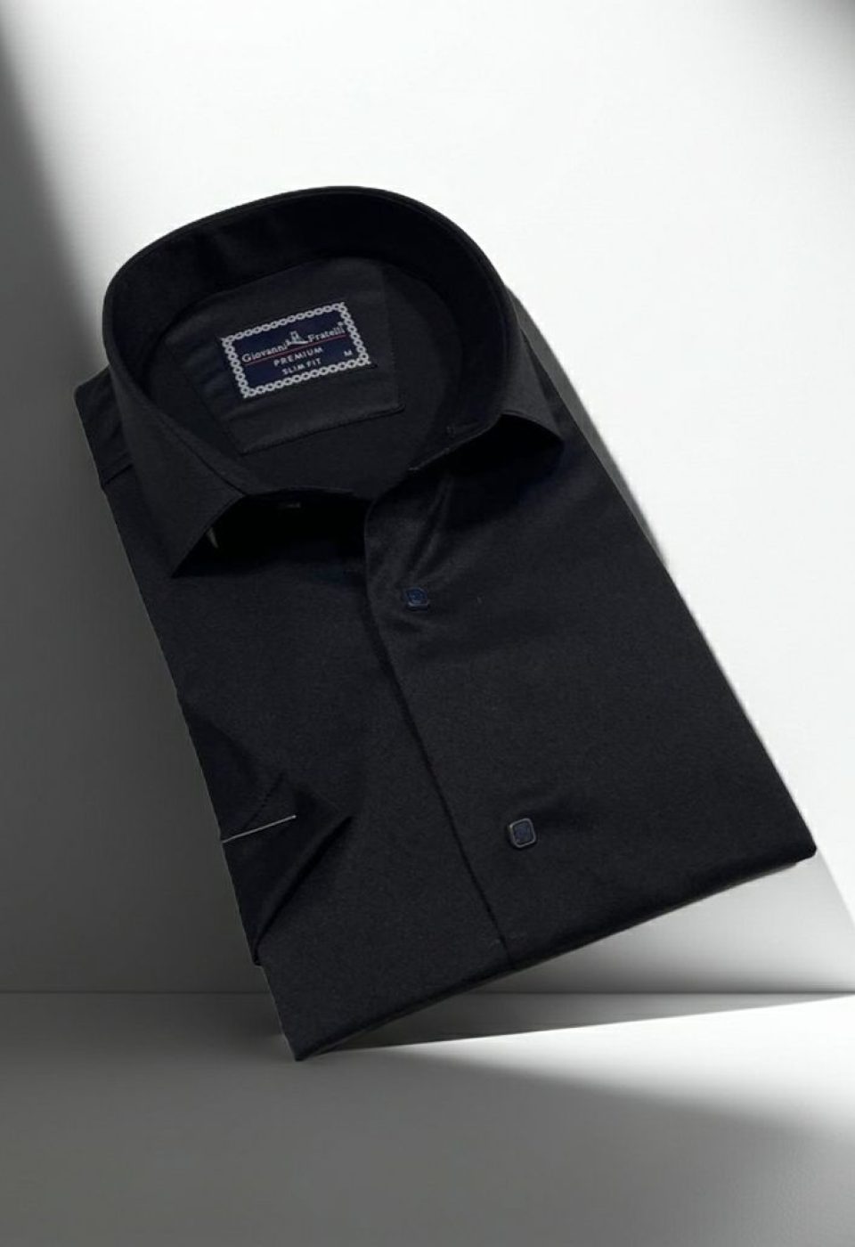 Slim Fit Kısa Kol Düz Renk Saten Erkek Gömlek 3GMK323031014