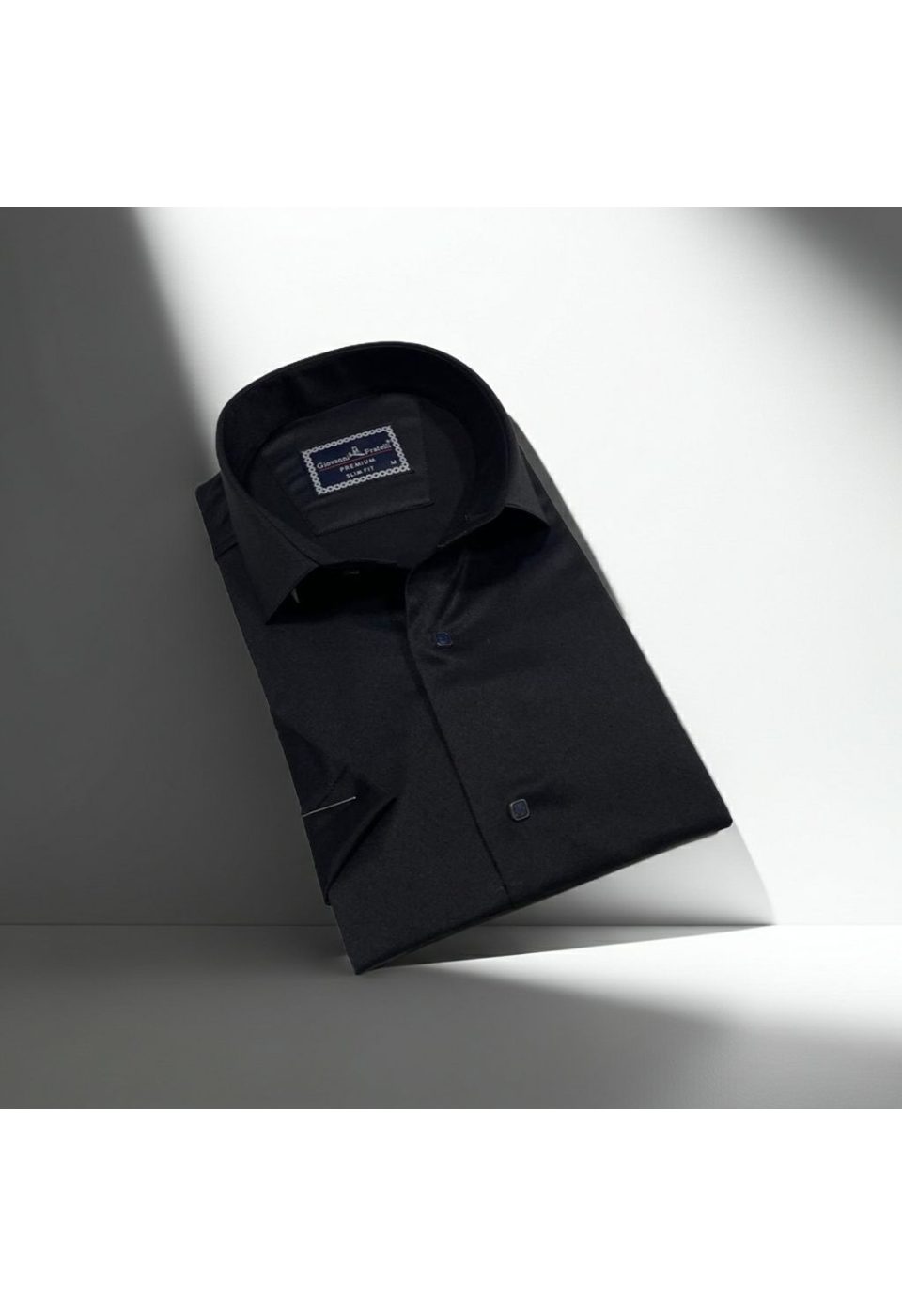 3031 CR K SATIN 014 Slim Fit Kısa Kol Düz Renk Saten Erkek Gömlek 3GMK323031014 - Giovanni Fratelli
