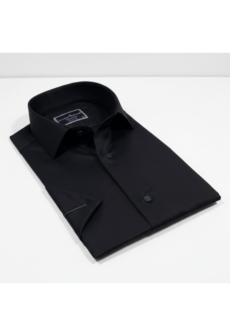 3031 CR K SATIN 014 Slim Fit Kısa Kol Düz Renk Saten Erkek Gömlek 3GMK323031014 - Giovanni Fratelli