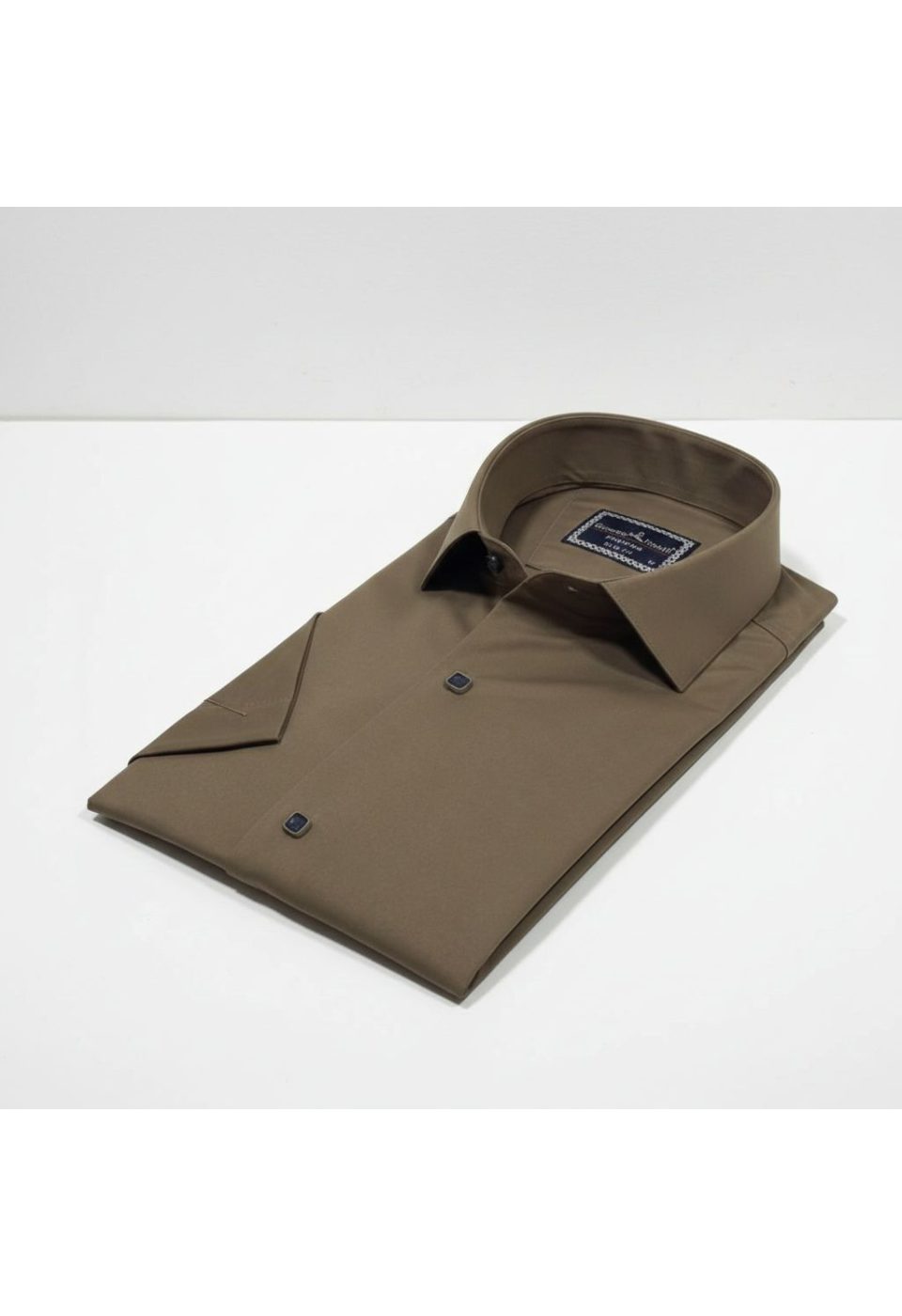 Slim Fit Kısa Kol Düz Renk Saten Erkek Gömlek 3GMK323031015 - Giovanni Fratelli