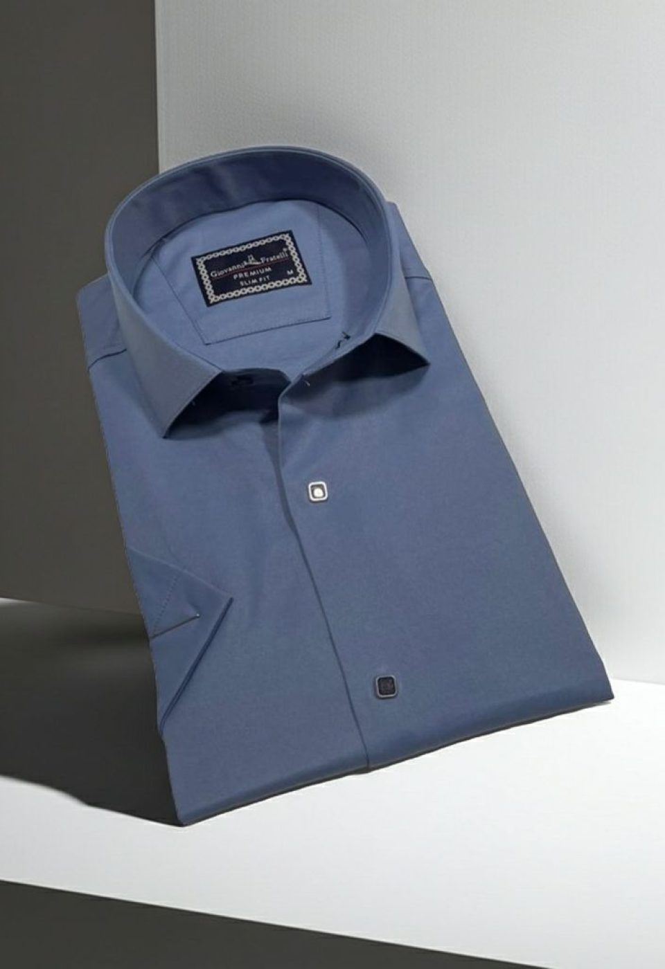 Slim Fit Kısa Kol Düz Renk Saten Erkek Gömlek 3GMK323031016 - Giovanni Fratelli