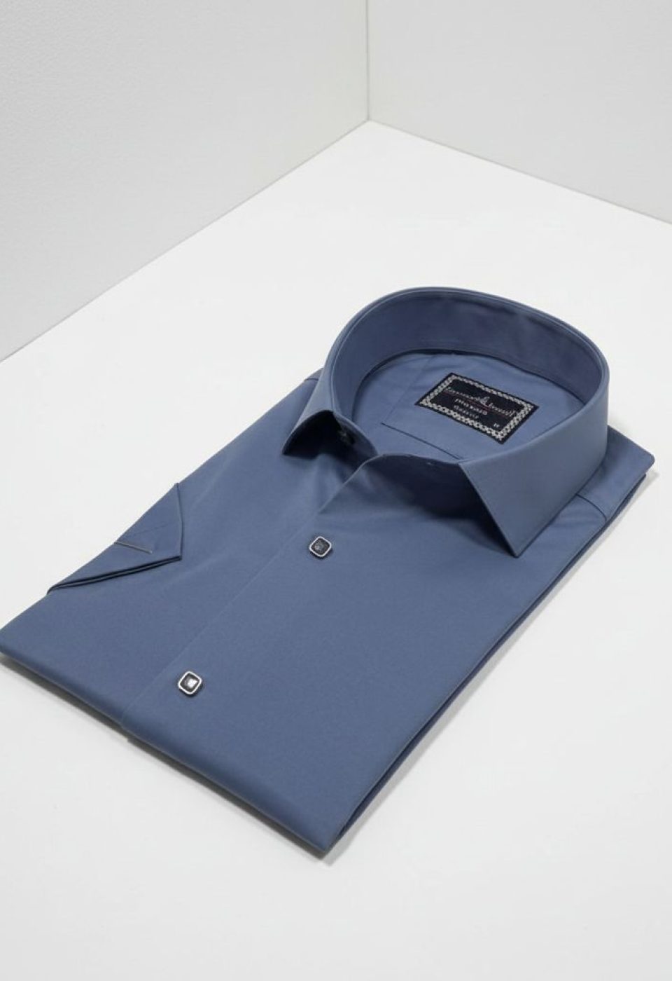 Slim Fit Kısa Kol Düz Renk Saten Erkek Gömlek 3GMK323031016
