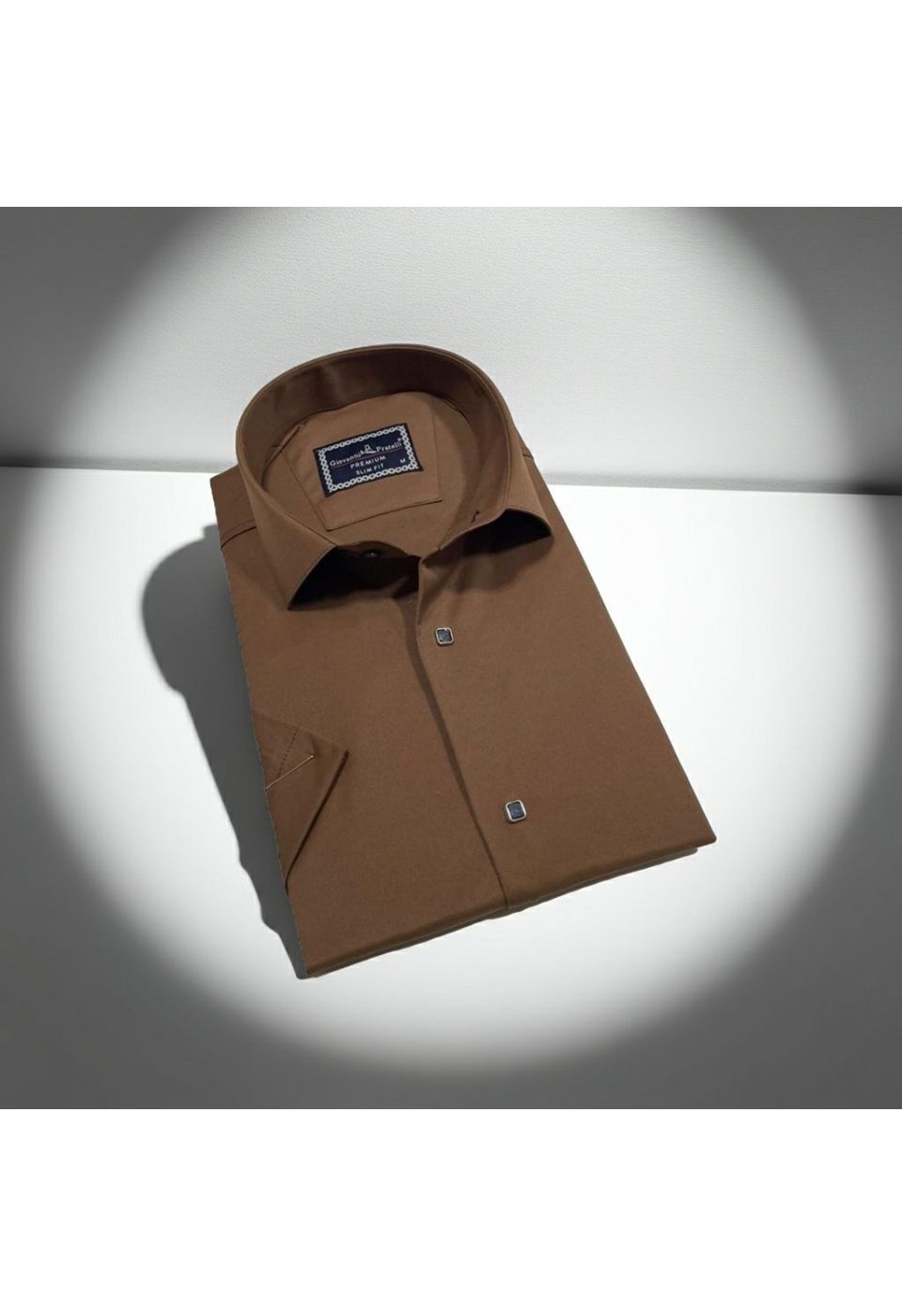 Slim Fit Kısa Kol Düz Renk Saten Erkek Gömlek 3GMK323031017 - Giovanni Fratelli