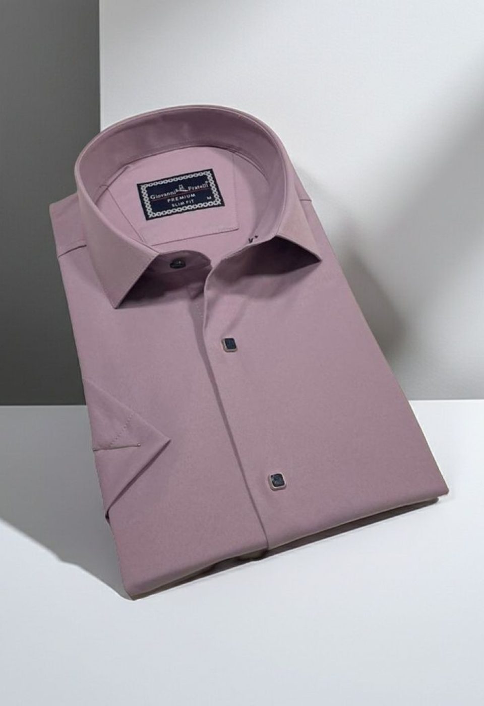 Slim Fit Kısa Kol Düz Renk Saten Erkek Gömlek 3GMK323031018