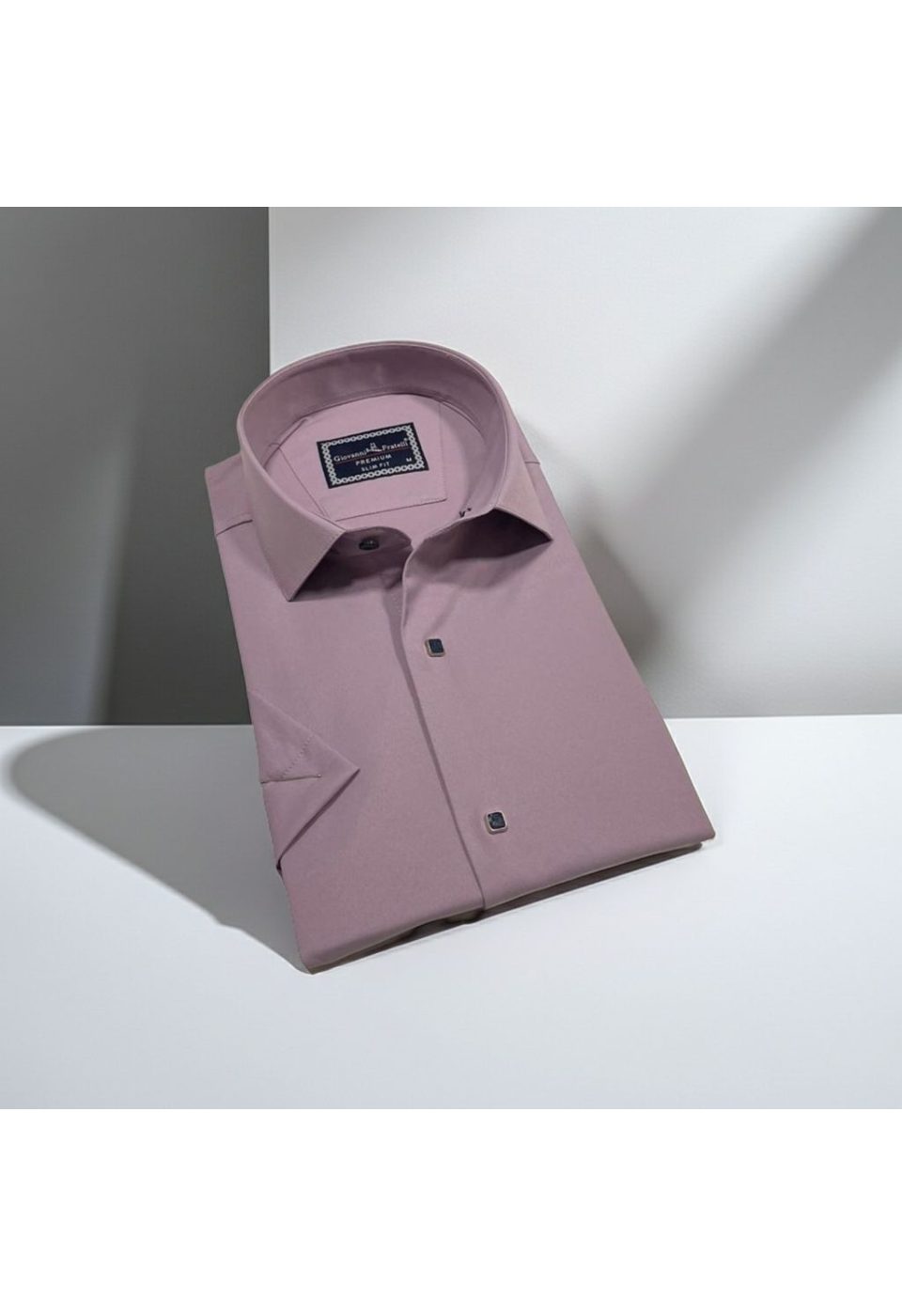 Slim Fit Kısa Kol Düz Renk Saten Erkek Gömlek 3GMK323031018 - Giovanni Fratelli