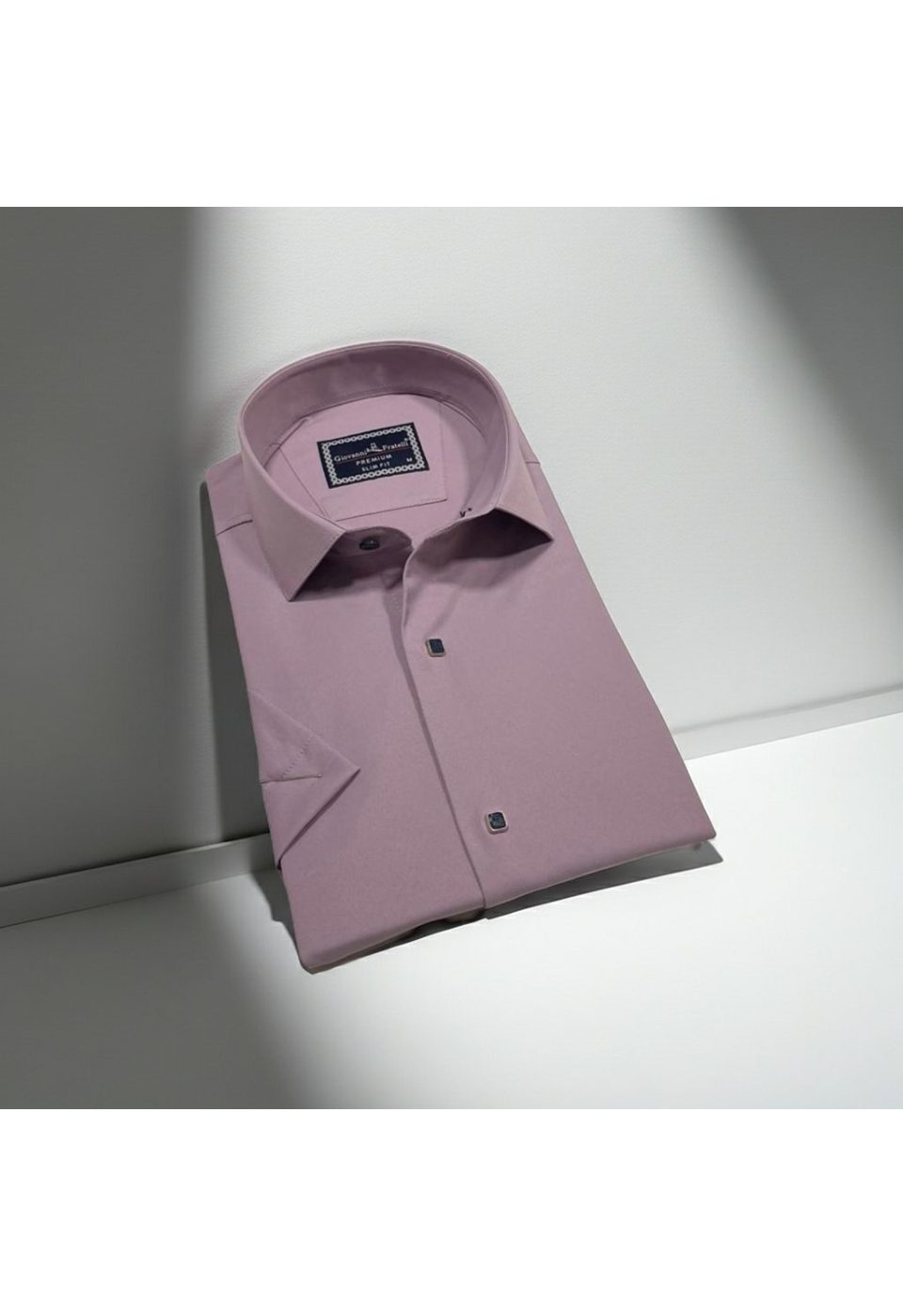 Slim Fit Kısa Kol Düz Renk Saten Erkek Gömlek 3GMK323031018 - Giovanni Fratelli
