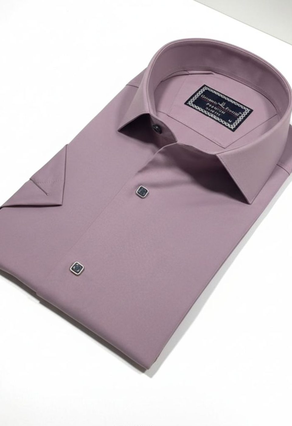 Slim Fit Kısa Kol Düz Renk Saten Erkek Gömlek 3GMK323031018 - Giovanni Fratelli