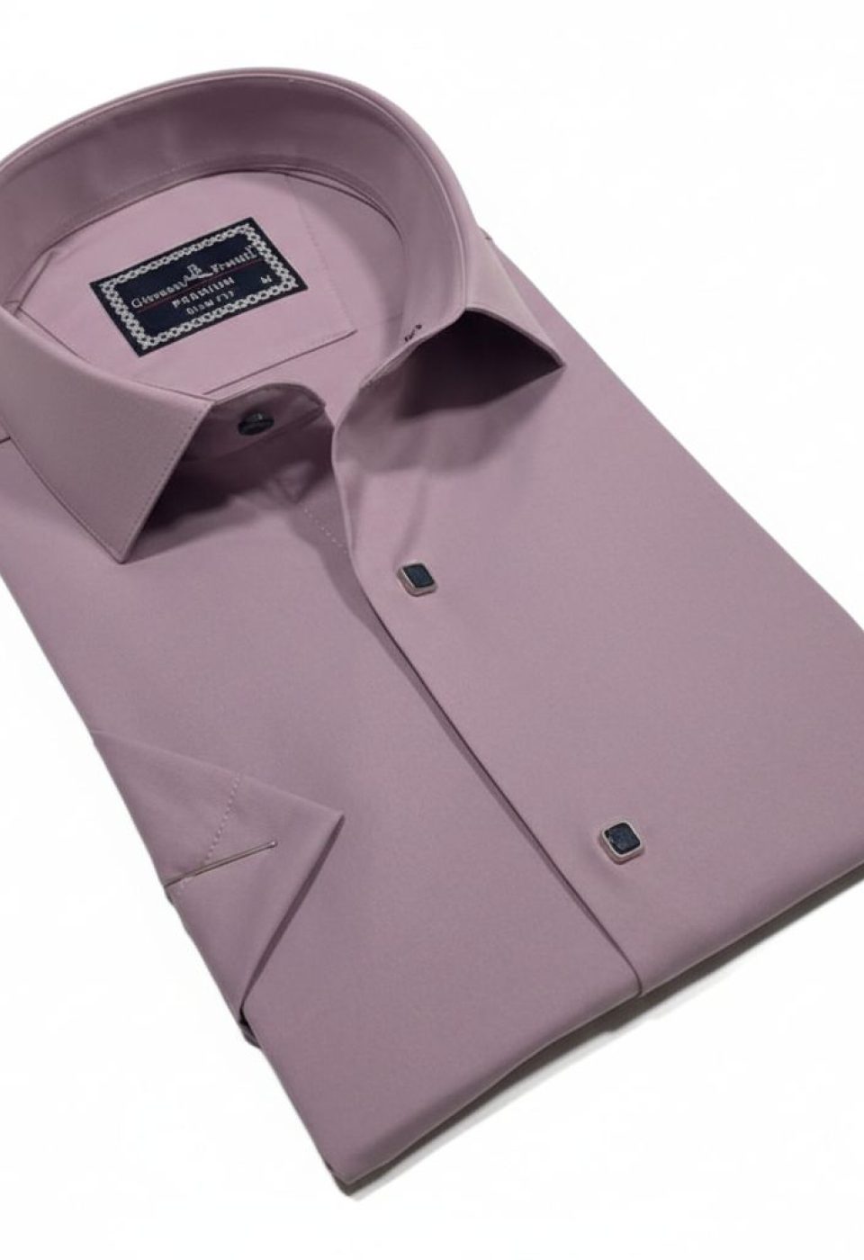 Slim Fit Kısa Kol Düz Renk Saten Erkek Gömlek 3GMK323031018 - Giovanni Fratelli